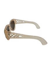 Load image into Gallery viewer, 1940s Yellow Lattice Sunglasses

