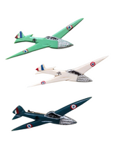 Load image into Gallery viewer, 1940s Rare Galalith World War Two Plane Brooch Set
