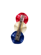 Load image into Gallery viewer, 1940s Red, White and Blue Celluloid Flower Brooch
