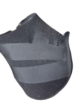 Load image into Gallery viewer, 1940s Amazing Black Heart Shape Topper Hat With Blue/Grey Feather
