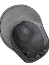 Load image into Gallery viewer, 1940s Amazing Black Heart Shape Topper Hat With Blue/Grey Feather
