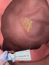 Load image into Gallery viewer, 1940s Huge Cinnamon Brown Velvet Jewelled Halo Hat
