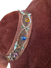 Load image into Gallery viewer, 1940s Huge Cinnamon Brown Velvet Jewelled Halo Hat
