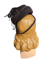 Load image into Gallery viewer, 1940s Brown Felt Topper Hat With Feathers
