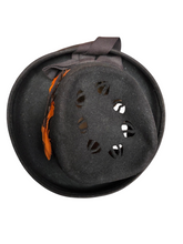 Load image into Gallery viewer, 1940s Brown Felt Cut Out Hat With Orange Feather
