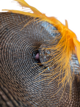 Load image into Gallery viewer, 1930s Black Straw Yellow Feather Fruit Hat
