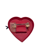 Load image into Gallery viewer, 1940s World War Two US Celluloid Heart Photo Arrow Locket Brooch
