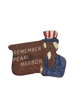 Load image into Gallery viewer, 1940s World War Two Rare Uncle Sam Pearl Harbour Brooch
