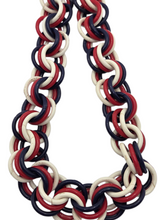 Load image into Gallery viewer, 1940s Red, White and Blue Chunky Celluloid Chain Necklace
