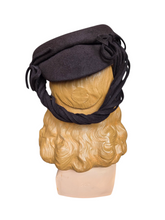 Load image into Gallery viewer, 1940s Chocolate Brown Tilt Hat With Decorative Band
