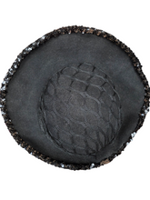 Load image into Gallery viewer, 1940s Black Sequin And Net Halo/Tilt Hat
