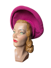 Load image into Gallery viewer, 1940s/1950s Bright Pink Halo Hat
