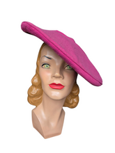 Load image into Gallery viewer, 1940s/1950s Bright Pink Halo Hat
