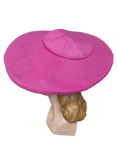 Load image into Gallery viewer, 1940s/1950s Bright Pink Halo Hat
