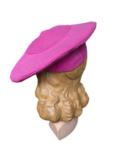 Load image into Gallery viewer, 1940s/1950s Bright Pink Halo Hat
