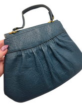 Load image into Gallery viewer, 1930s Teal Orange Peel Leather Bag

