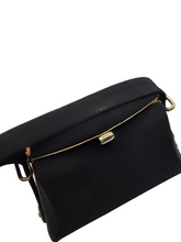 Load image into Gallery viewer, 1940s Black Small Grosgrain Box Bag
