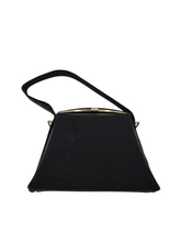 Load image into Gallery viewer, 1940s Black Small Grosgrain Box Bag

