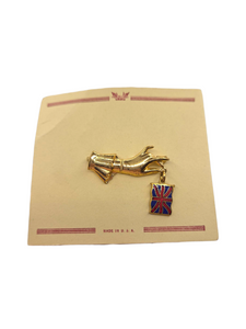 1940s World War Two Hand and Flag Brooch