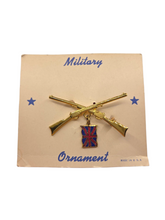 Load image into Gallery viewer, 1940s World War Two Gun and Flag Brooch
