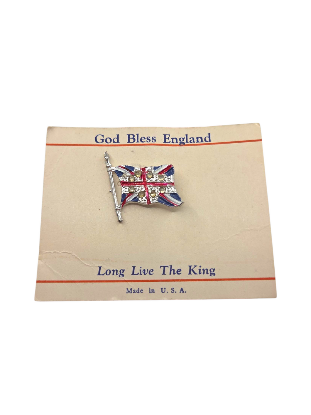 1940s World War Two Coronation Flag Brooch