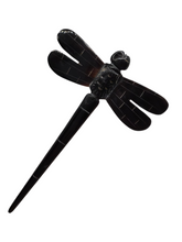 Load image into Gallery viewer, 1940s HUGE Black Early Plastic Dragonfly Brooch
