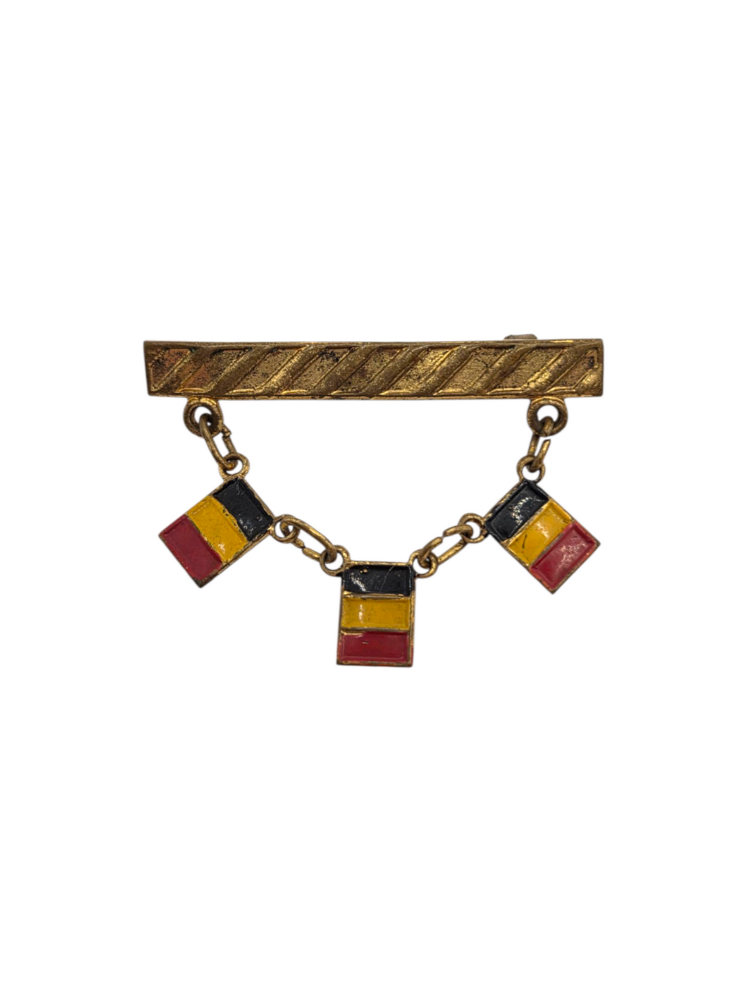 1940s World War Two Belgium Flag Brooch