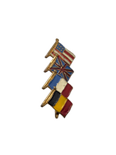 Load image into Gallery viewer, 1940s World War Two Allied Flag Victory Brooch
