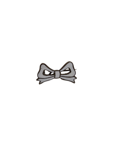 1940s Small Enamel White Bow Brooch