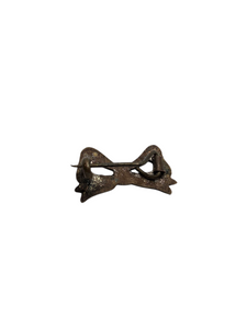 1940s Small Enamel White Bow Brooch