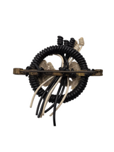 Load image into Gallery viewer, 1940s Black and White Make Do and Mend Wirework Brooch
