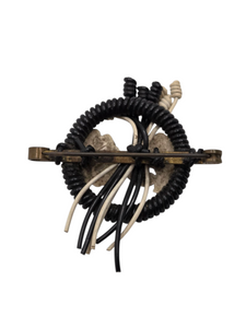 1940s Black and White Make Do and Mend Wirework Brooch
