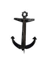 Load image into Gallery viewer, Edwardian Jet? Black Glass? Huge Anchor Brooch
