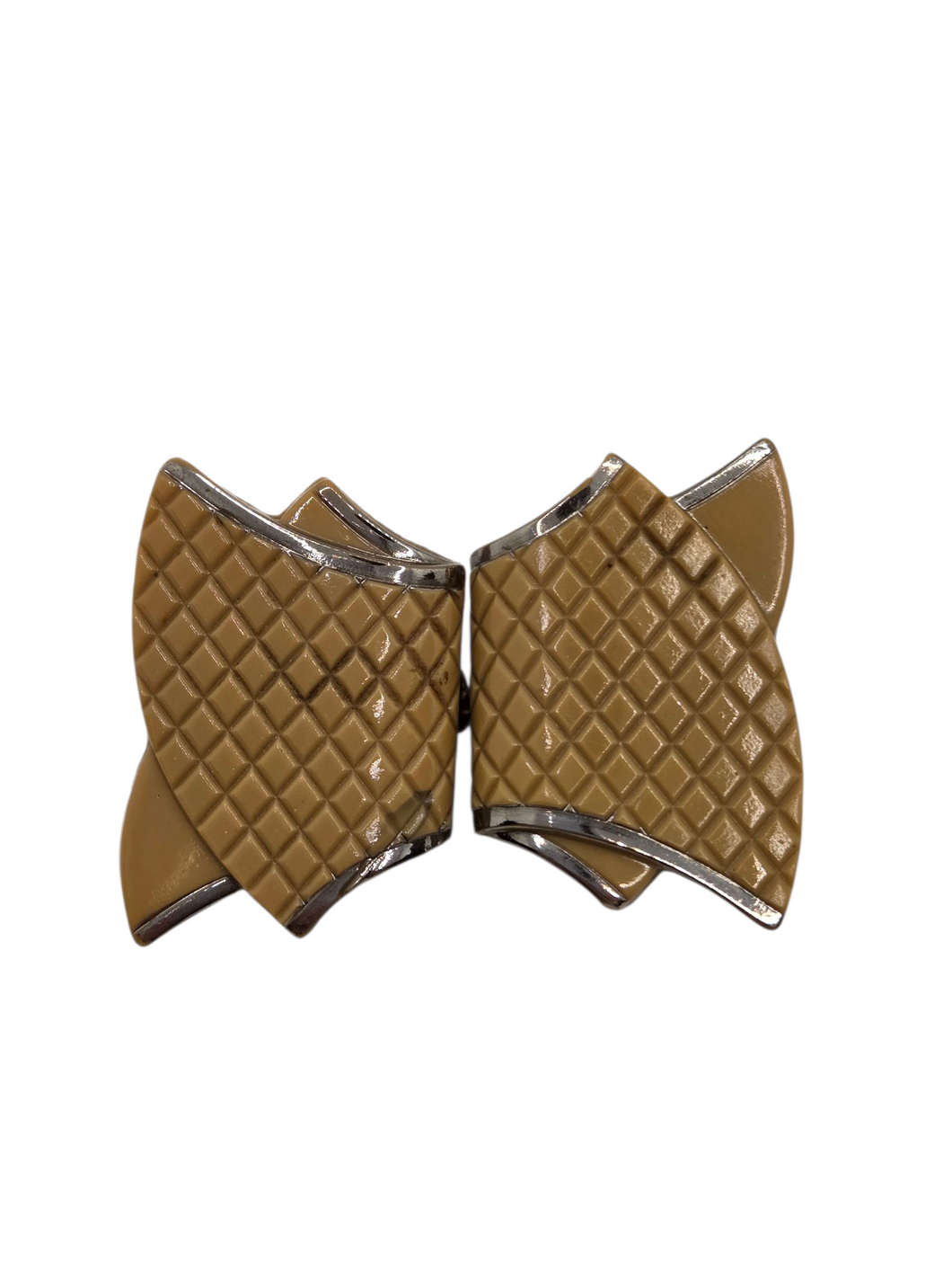 1930s Art Deco Beige Glass Buckle