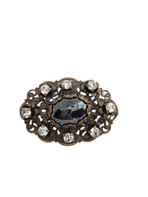 Load image into Gallery viewer, 1930s Czech Black Filigree Earrings, Brooch and Necklace Set
