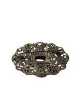 Load image into Gallery viewer, 1930s Czech Black Filigree Earrings, Brooch and Necklace Set
