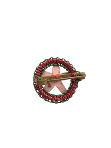 1940s Green and Pink Make Do and Mend Wirework Brooch