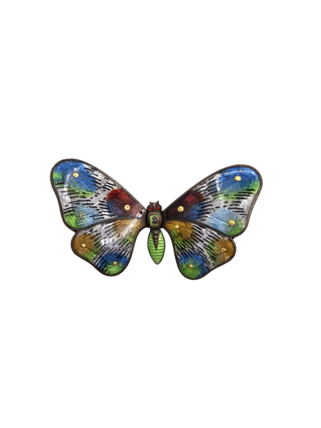 1930s Multicoloured Enamel Butterfly Brooch