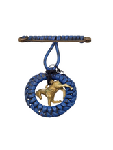 Load image into Gallery viewer, 1940s Blue Horse Dangle Wirework Make Do and Mend Brooch
