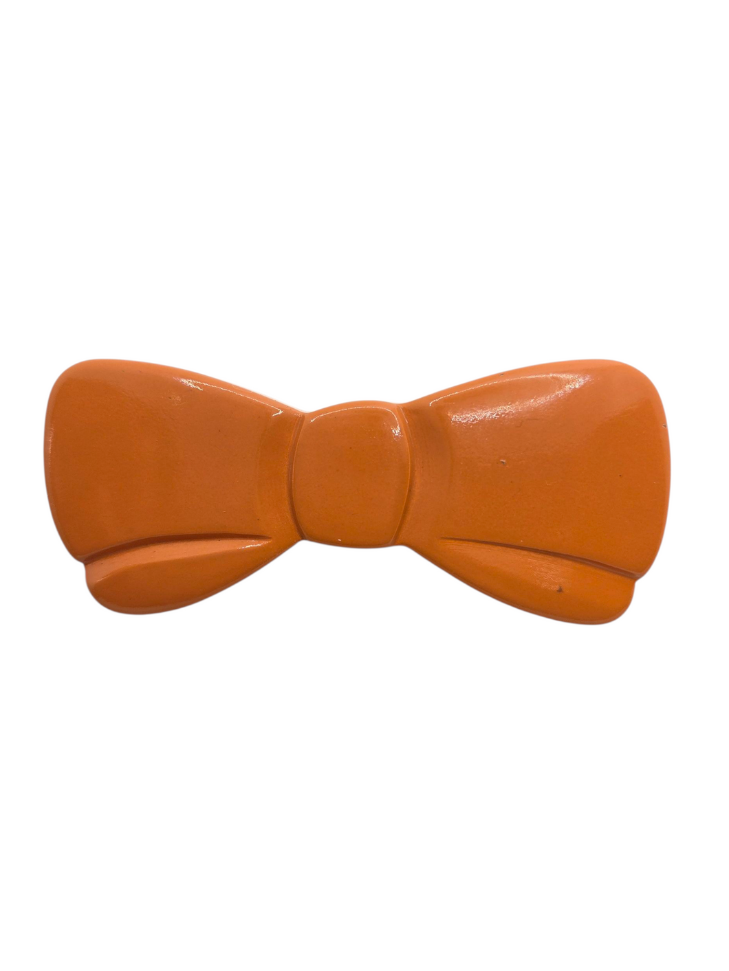 1940s Huge Orange Bakelite Bow Brooch