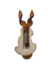 Load image into Gallery viewer, 1940s Brown Lucite and Ceramic Elzac Bunny Brooch
