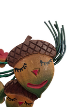 Load image into Gallery viewer, 1940s HUGE RARE Painted Wood Leaf and Acorn Brooch

