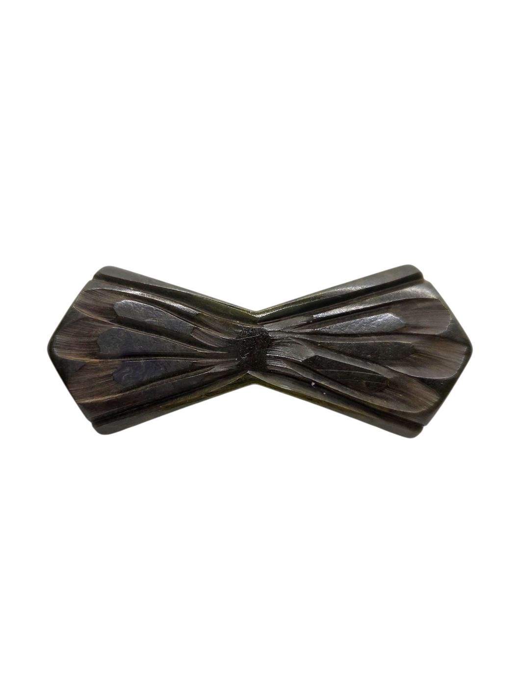 1940s Dark Green Bakelite Bow Brooch