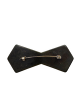 Load image into Gallery viewer, 1940s Dark Green Bakelite Bow Brooch
