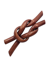 Load image into Gallery viewer, 1940s Huge Brown Celluloid Knot Spaghetti Brooch
