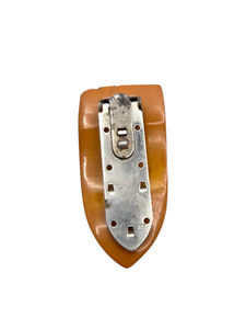 1940s Chunky Orange Bakelite Grapes Dress Clip