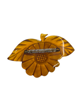 Load image into Gallery viewer, 1940s Apple Juice Bakelite Flower Brooch
