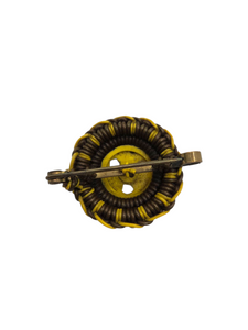 1940s Brown and Yellow Wirework Brooch