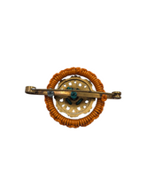 Load image into Gallery viewer, 1940s Orange Make Do and Mend Wirework Brooch
