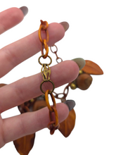 Load image into Gallery viewer, 1940s Cinnamon Brown Acorn and Leaf Necklace and Brooch Set

